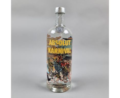 Absolut "Karnival" Limited Edition Passion Fruit and Orange Blossom Flavoured Vodka. Label designed by Rafael Grampá - Introd