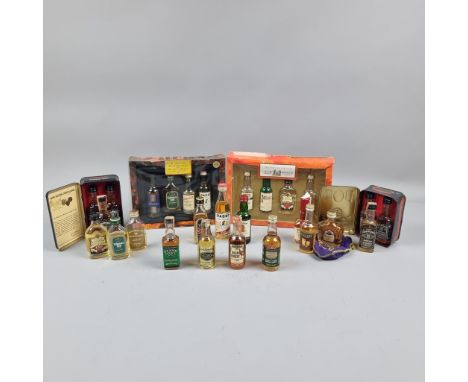 Selection of Irish and North American Whiskey Miniatures including:  Johnny Drum 8 Year Old Kentucky Straight Bourbon, Wild T