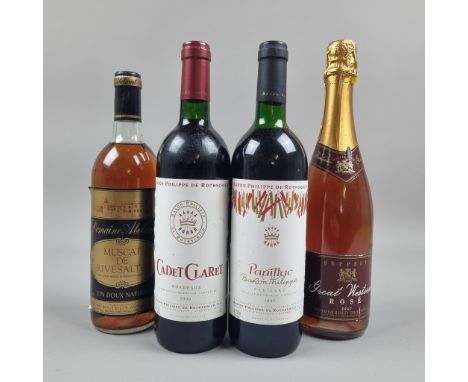 Eclectic mix of Wines to include:   Baron Philippe de Rothschild 1999 Cadet Claret,  Baron Philippe de Rothschild 1997 Pauill