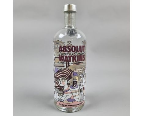 Absolut "Watkins" Limited Edition Spiced Coffee & Almond Flavoured Vodka, Label designed by Liselotte Watkins - 1 Litre - Int