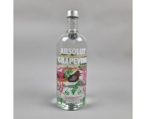 Absolut "Grapevine" Limited Edition, White Grape, Dragon Fruit and Papaya flavoured Vodka - 1 Litre - Introduced 2011  
