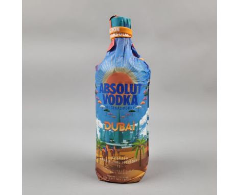 Absolut "Dubai" Limited Edition Original Vodka, Dubai Airport Duty Free Exclusive. Designed by Randy Constantino. Introduced 