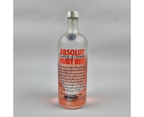 Absolut "Ruby Red" Limited Edition Grapefruit Flavoured Vodka - 1 Litre - Introduced 2006  