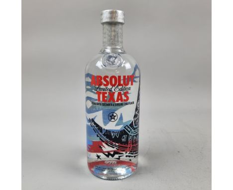 Absolut "Texas" Limited Edition Cucumber & Serrano Chilli Flavour Vodka. Bottle artwork in collaboration with artist Cruz Ort