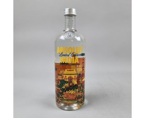 Absolut "India" #1 Limited Edition Mango & Pepper Flavoured Vodka. Bottle artwork by Shaheen Baig - 1 Litre - Released 2015  