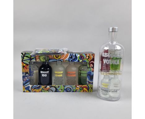 Smaller Format Absolut Vodka Gift Packs to include:   5 x 200ml Original/100 Proof/Citron/Mandarin/Pears including Eye Mask 5