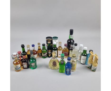 Selection of various miniature spirits including Whisky inc Laphroaig 10 Year Old, Gin, Cognac, Tequila,   Circa 26 Total  