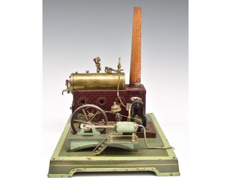 Doll /&nbsp;Fleischmann stationary live steam engine c1930 with dynamo, governor, whistle and twin wick burner