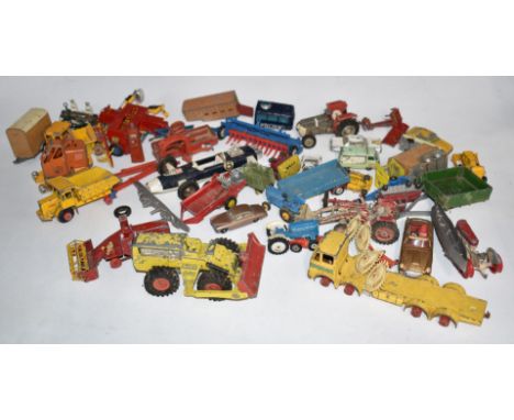 Over 40 Corgi, Dinky, Matchbox and similar diecast model vehicles including James Bond 007 Aston Martin DB5, tractors, Tracto