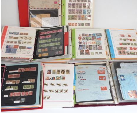 Mint and used GB Commonwealth and world stamp collection with postal history in six albums including India, China etc and a s
