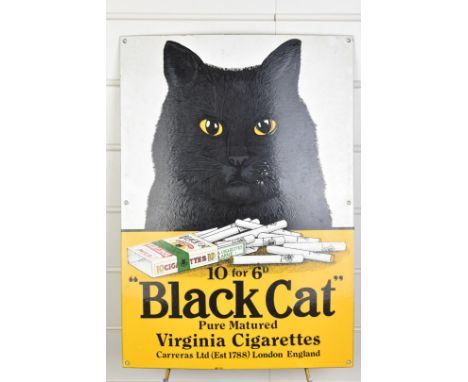 Black Cat Virginia enamel advertising sign, a reproduction by Dodo Designs, 51 x 35.5cm