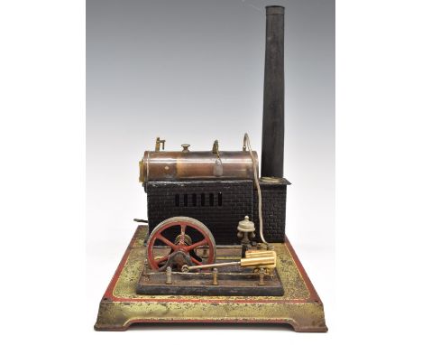 Stationary live steam engine with&nbsp;with&nbsp;oscillating cylinder, governor and sight glass