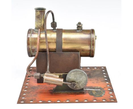 Mamod SE1 stationary live steam engine 1937-1940, with oscillating cylinder, cast frame and disc flywheel