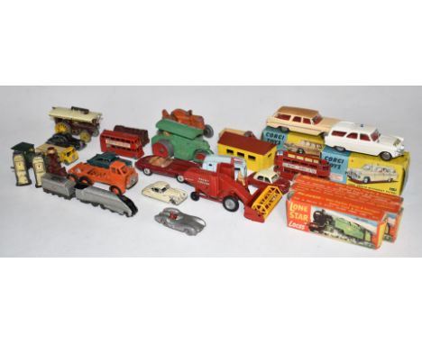 Twenty-seven Corgi, Matchbox Lesney 1-75 Series Lone Star and similar diecast model vehicles including Plymouth Sports Suburb