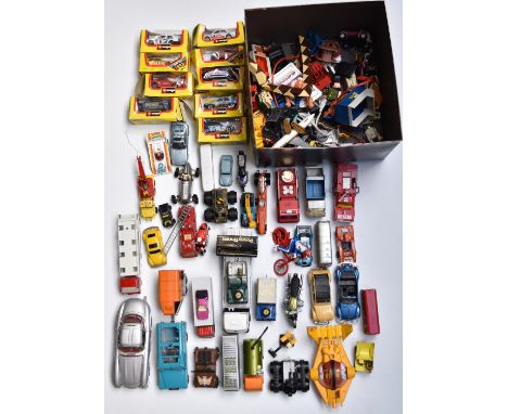 A collection of Britains, Corgi, Burago, Matchbox and similar diecast model vehicles including farm vehicles, Land Rover etc,