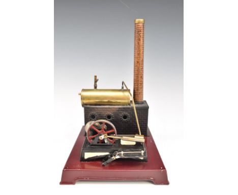 Doll / Fleischmann stationary live steam engine with oscillating cylinder and geared countershaft