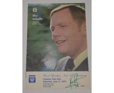Neil Armstrong (NASA Apollo 11 first man on the moon) signed dinner ticket. Obtained by the vendor whilst at a dinner at Lock