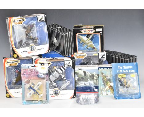 Ten Matchbox Collectibles and similar diecast model aeroplanes including Platinum Collection, Motormax etc together with two 