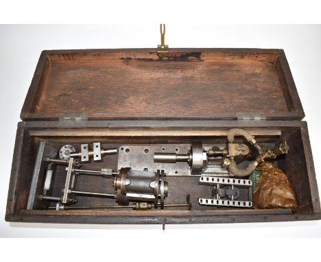 Live steam oscillating engine together with a part-built steam engine, H30cm, Meccano motor, propeller shaft etc