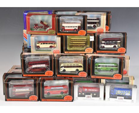 Forty-seven Exclusive First Editions (EFE) 1:76 scale diecast model buses and coaches, all in original display boxes.&nbsp;