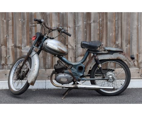 1960 Garelli 50cc moped, with Italian paperwork. In unrestored condition, engine turns over with compression10%+VAT buyer's p