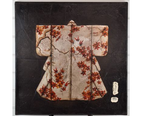 Teresa Poole oil on canvas "Autumn Kimono IV", signed and dated 2008 lower right, 60 x 60cm