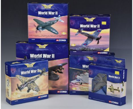 Six Corgi The Aviation Archive World War II 1:144 and 1:72 scale limited edition diecast model aeroplanes War in The Pacific 