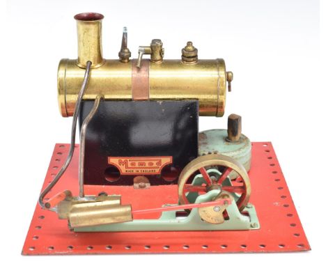 Mamod SE1 live steam engine c1950 with exhaust throttle, flat base and spoke flywheel