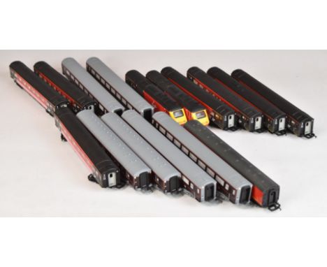 Sixteen Hornby and Lima&nbsp;00 gauge model railway locomotives and coaches including Virgin and The Royal Train.&nbsp;