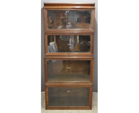 Globe Wernicke four tier oak bookcase, W86 x D46 x H194cm
