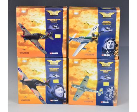 Five Corgi The Aviation Archive Flying Aces 1:72 scale limited edition diecast model aeroplanes Messerschmitt 109E JG 26 Adol