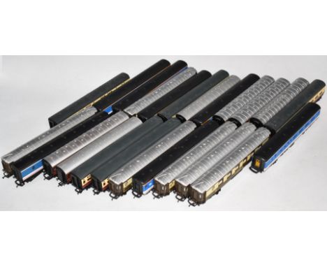 Twenty-four Hornby and Lima&nbsp;00 gauge model railway coaches including Pullman, Network South East etc.&nbsp;