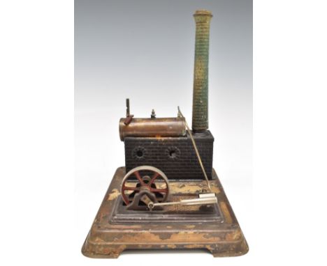 Doll / Fleischmann late 1930s stationary live steam engine with&nbsp;oscillating cylinder and whistle