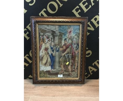 OLD TAPESTRY PICTURE 'ROMAN SCENE) 43cm x 32cm)