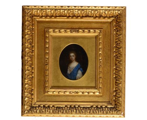 18TH CENTURY BRITISH SCHOOL Portrait of Mary Walmesley (née Gerard) of Ince and Westwood (d. 1795), oil on canvas, 12 x 10cm 