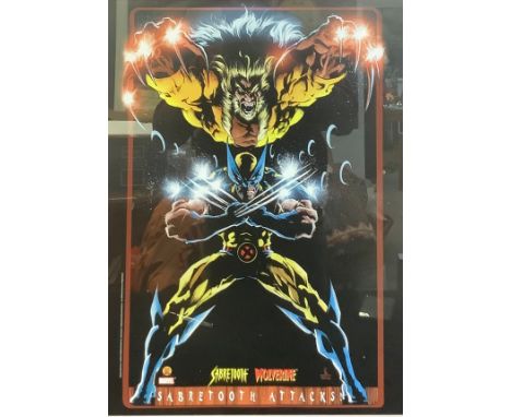 Sabretooth Attacks by Tex Palmiott. Dynamic Forces Limited edition marvel print. (2002). Print size - 59.5cm x 43cm.