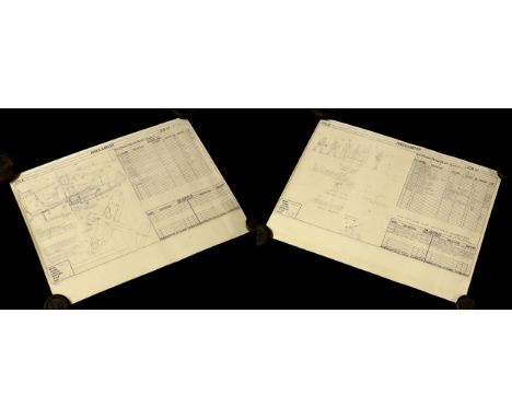 Dinky Toys/Meccano Ltd - an annotated technical specification print relating to the Dinky Toys 734 P-47 Thunderbolt, showing 