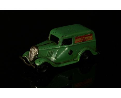 Tri-ang Minic (Lines Brothers) tinplate and clockwork 2M Ford light van, pale green body with decals 'MINIC TRANSPORT, EXPRES
