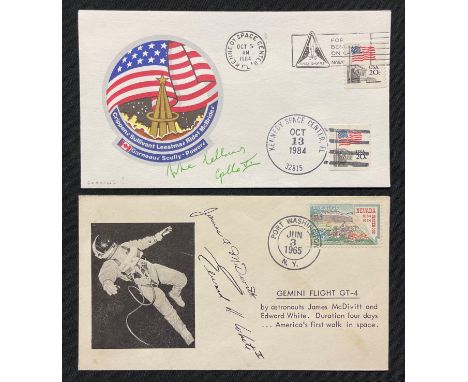 Stamps - two space covers, both signed: 1, 1965 Gemini Fight GT-4 signed James McDivitt and Edward White, USA First Space Wal
