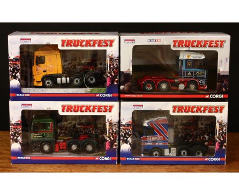 Corgi 1:50 scale Truckfest models, comprising CC13417 ERF ECT - Ian Wright Transport, window boxed (de-certificated); CC13802