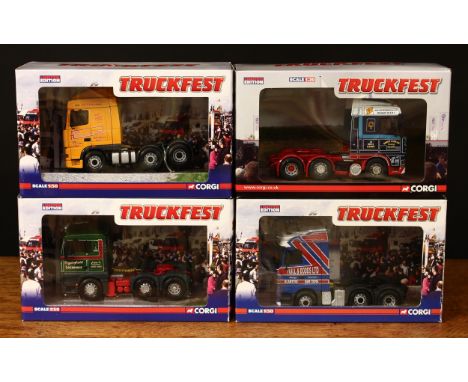 Corgi 1:50 scale Truckfest models, comprising CC13417 ERF ECT - Ian Wright Transport, window boxed (de-certificated); CC13802