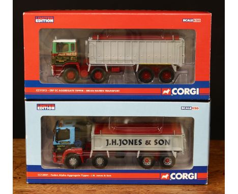 Corgi 1:50 scale Rigids models. comprising CC11913 ERF EC aggregate tipper - Brian Harris Transport, boxed with certificate, 