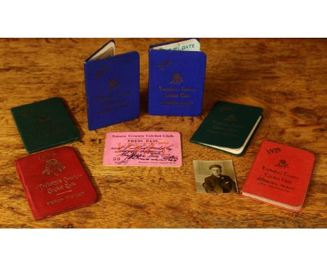 Sport, Cricket - a collection of Yorkshire County Cricket Club ticket books, various seasons, comprising 1923 (press ticket),
