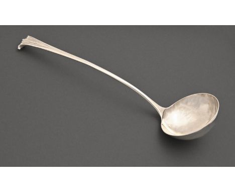 A George II silver soup ladle, Onslow pattern, maker E C, London 1759, 3ozs 18dwts  Light wear consistent with age
