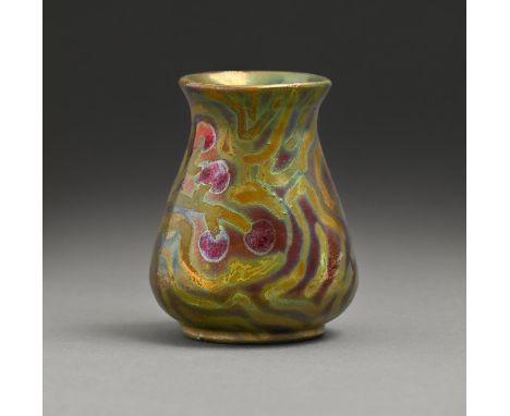 A miniature&nbsp; Art Pottery lustre ware&nbsp; vase, possibly Bernard Moore, c1910,&nbsp; 63mm Good condition