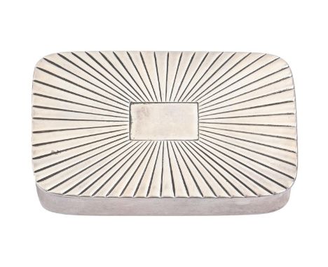 A Dutch silver snuff box, late 19th c, with waisted sides, 84mm, control marks, 3ozs 5dwts  Light wear