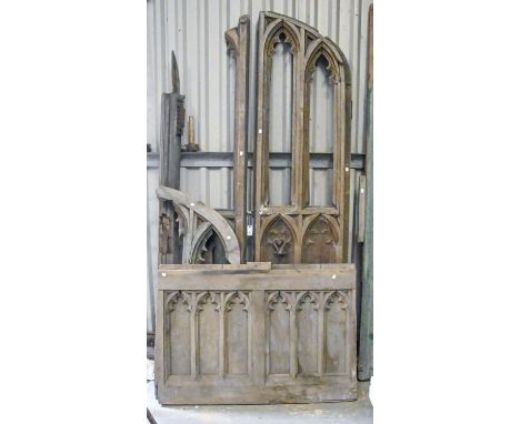Miscellaneous Victorian gothic oak architectural&nbsp;elements  Condition evident from image