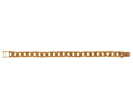 A 9ct gold bracelet, 20cm l, 51.6g  Light wear scratches consistent with age