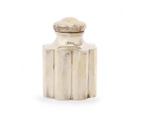 A George V silver tea caddy and stopper, 10.5cm h, by Charles Boyton &amp; Son Ltd, London 1918, 3ozs 10dwts  Light wear, not