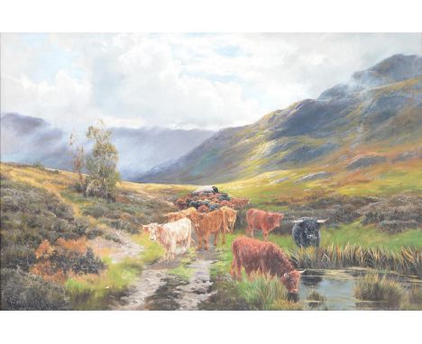 Henry Hadfield Cubley (1888-1934) - Near Fort William Inverness-Shire, signed, signed again, dated 1889, inscribed with the t